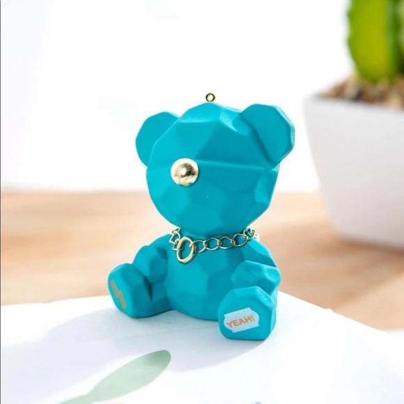 Geometric bear decor Minifigure toy statue ornament animal figure blue rabbit - Picture 2 of 7